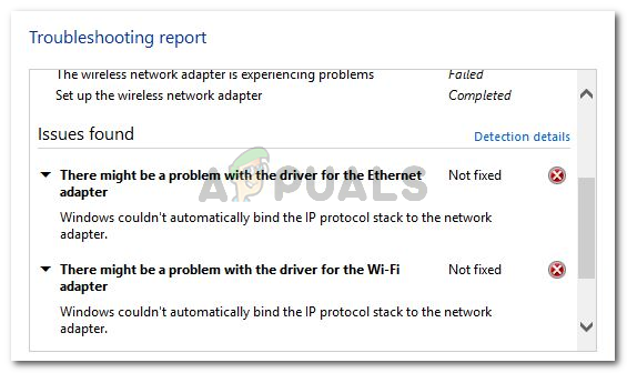 Windows no pudo vincular automáticamente la pila de protocolos IP al adaptador de red